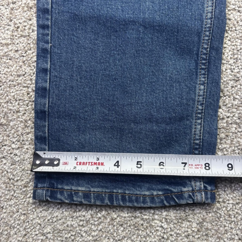 Levis 505 Jeans Mens 34x32 Blue Medium Wash Regular Straight Stretch Denim Pants - Picture 6 of 10